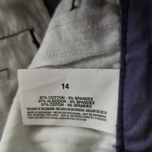 Nine West Jeans Ladies Shorts Cotton Spandex Blend Size 14/31 4 " Inseam Purple - Picture 9 of 10